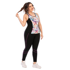 Plus Size 2 Piece Yoga Outfits Set