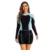 One Piece Bathing Suit Boyleg Retro Swimsuit