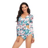 One Piece Long Sleeve Rash Guard Swimsuits