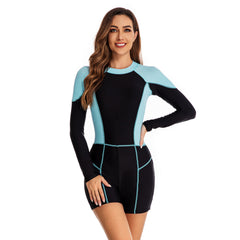 One Piece Bathing Suit Boyleg Retro Swimsuit