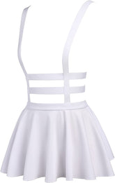 Avidlove Skirt A-Line Suspender Skort Pleated Short Braces Skirt