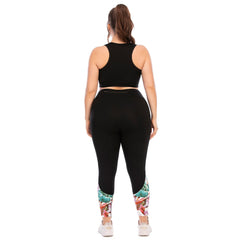 Plus Size Workout Clothes Racing Back Bra Yoga Pants