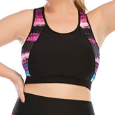 Plus Size Yoga Tops Tank Build in Bra Black Color
