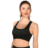 Black Yoga Tops with Bra for Women