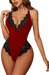 Avidlove Lingerie Teddy Bodysuit Snap Crotch One Piece Lingerie S-XXL