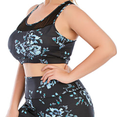 Printed Yoga Tops for Build in Bra High Impact