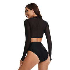 Rash Guard Swimsuit Long Sleeve Bathing Suit 2 Piece Crop Tops