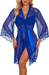 Avidlove Lingerie Robe Lace Kimono Robe Bathrobe Babydoll Nightgown