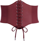Avidlove Waspie Corset Belt Lace Up Waist Belt Leather Gothic Corset Belt