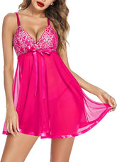 Avidlove Lingerie Lace Babydoll Strap Chemise Mesh Sleepwear Outfits