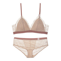 Push Up Thin Triangle Cup Lace Lingerie Set