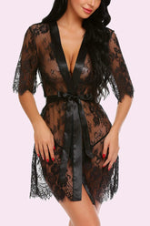 Avidlove Kimono Robe Floral Sheer Lace Lingerie