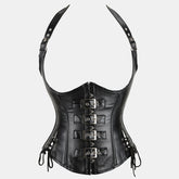 Leather Underbust Corset with Halter Strap