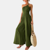 One Shoulder Wide Leg Jumpsuit