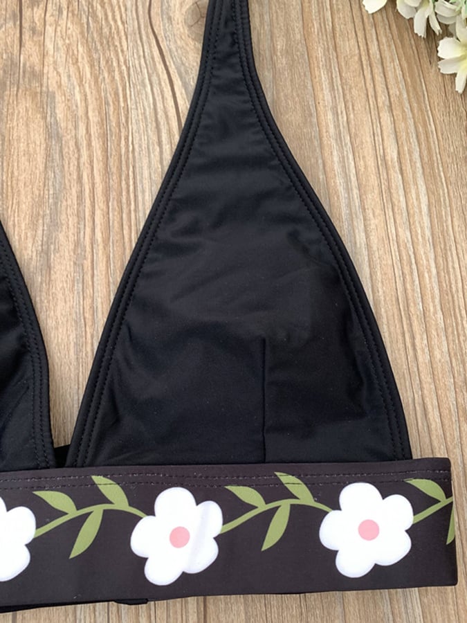 Women's Floral Design Sexy Casual Resort Split Swimsuit (With Breast Pads)