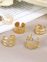Women's  Simple Hollow Out Five-Piece Earring Clamp