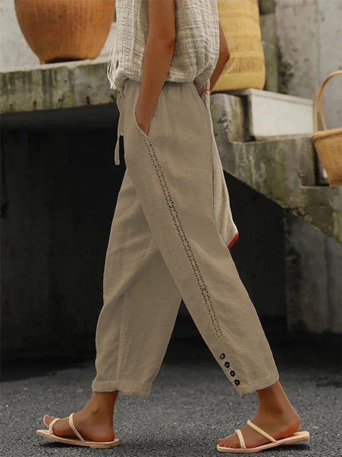Women's Stripes Print Casual Trousers