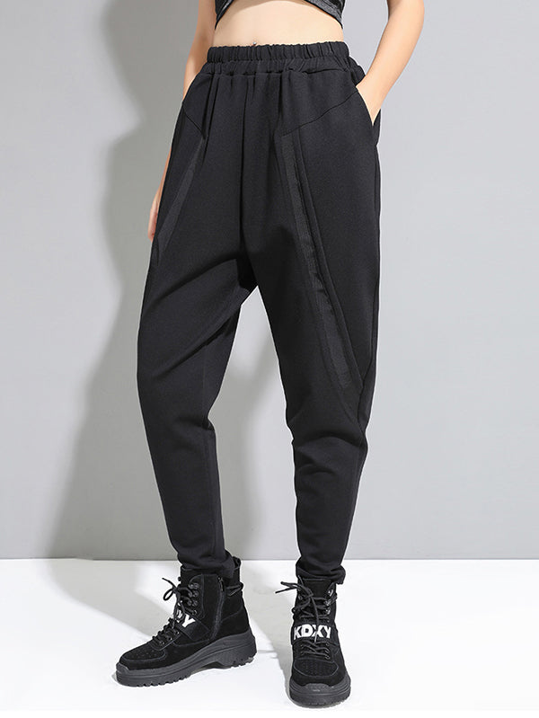 Original Creation Loose Harem Pants Solid Color Pants