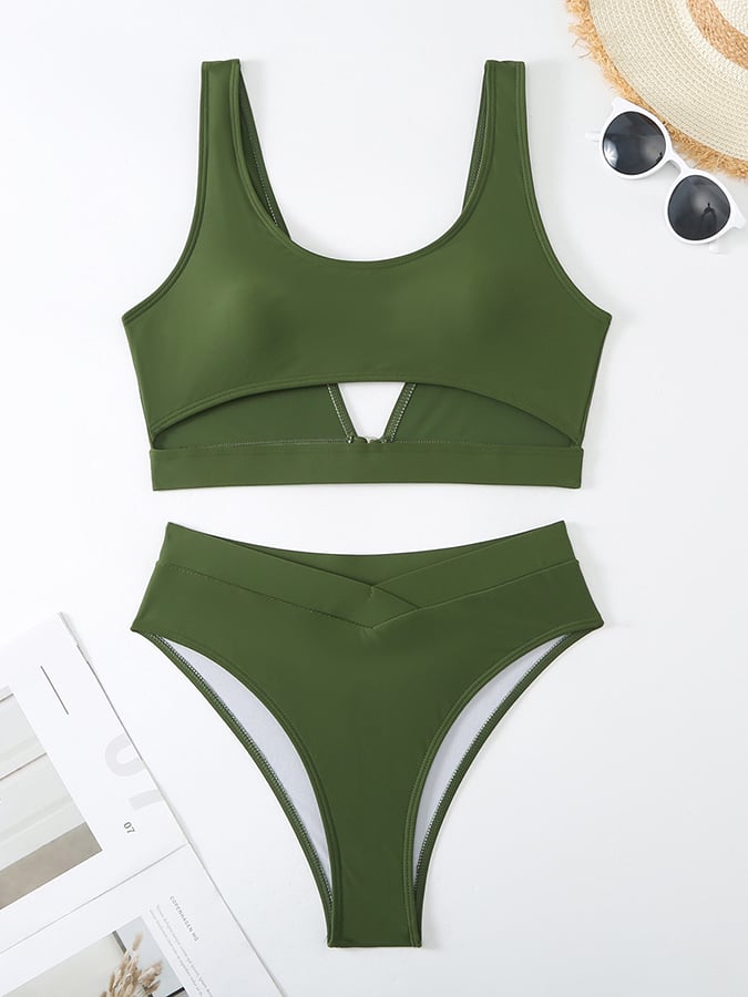 Women's Sexy Casual Vacation Split Swimsuit With Hollow Design (With Chest Pad)