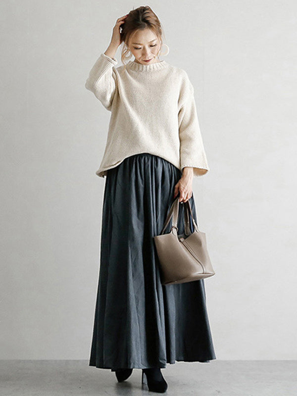 Elegant Split-Joint Color Skirt