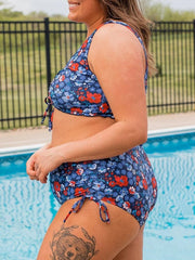 Plus Size Printed Two-Piece Bikini Swimsuit