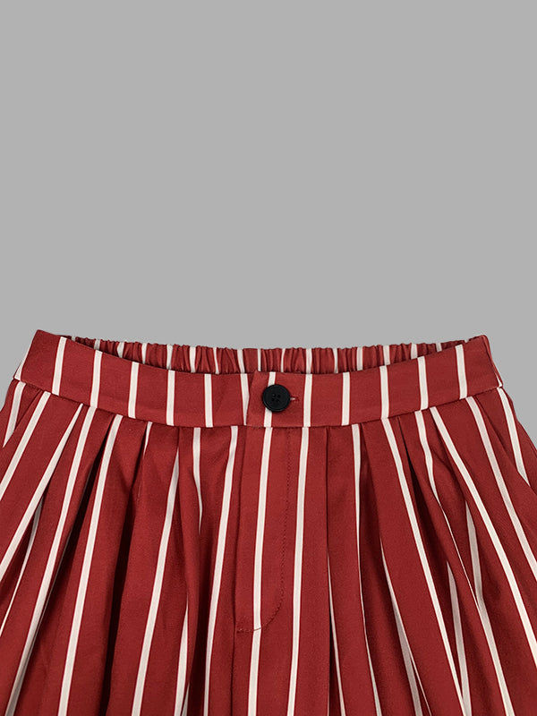 Striped Loose Wide Leg Trousers Casual Pants Bottoms