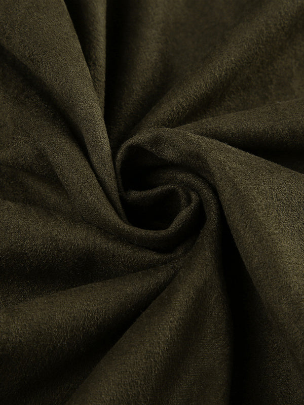 Lace Patchwork Skirt In Army Green