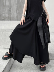 Asymmetric Split-Joint Loose Wide Leg Trousers Pants