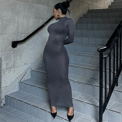 Long Sleeve Pullover High Waist Slim Fit Dress Women