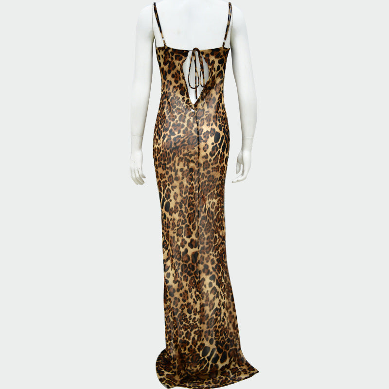 Alessandra Leopard Print Sling Dress