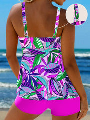 Women's Resort Tropical Botanical Print Two Piece Swimsuit Set