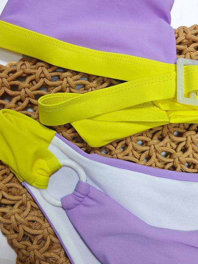 Ladies Split Cross Color Sexy Bikini