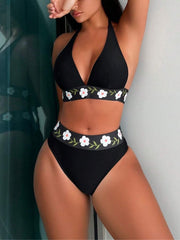 Women's Floral Design Sexy Casual Resort Split Swimsuit (With Breast Pads)