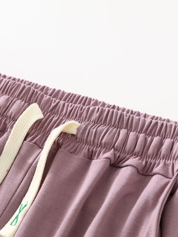Anti-Mosquito Drawstring Elasticity Pleated High Waisted Loose Yoga Bottoms Pants