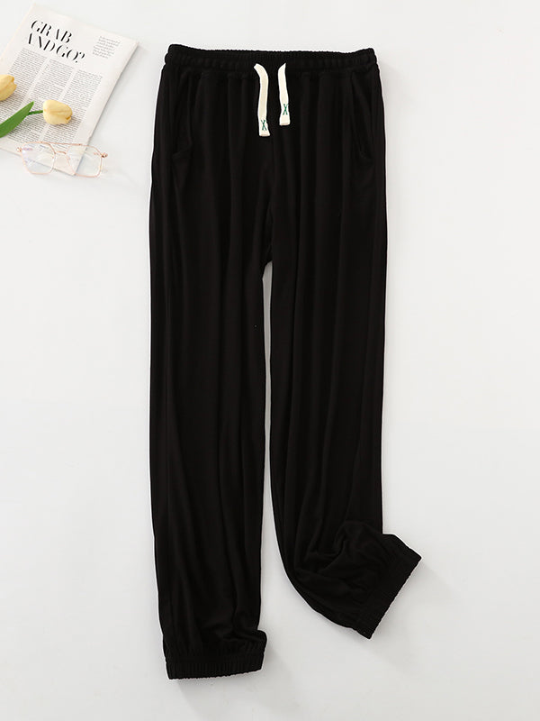 Anti-Mosquito Drawstring Elasticity Pleated High Waisted Loose Yoga Bottoms Pants