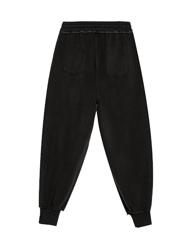 Casual Loose Drawstring High-Waisted Pants