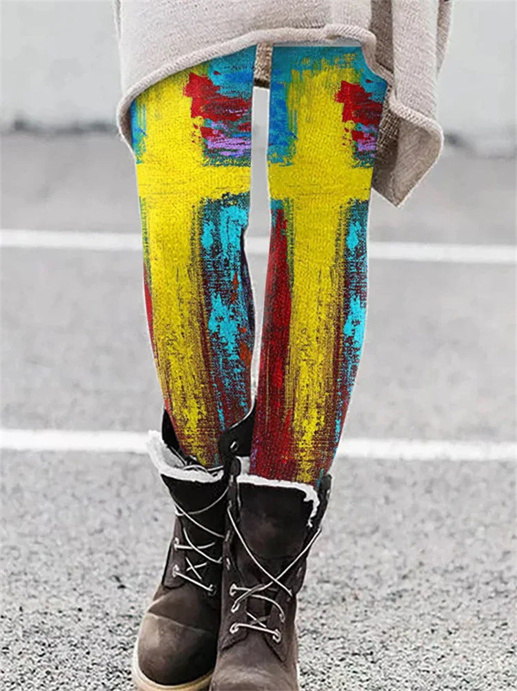 Women's Printed Slim Fit Elastic Versatile Leggings