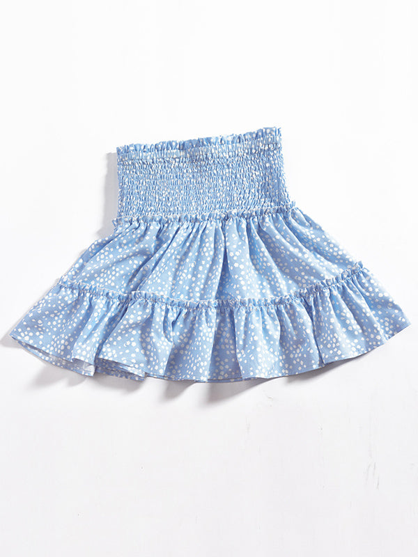 Flared Sleeves Shirts Tops+Mini Skirt Suit