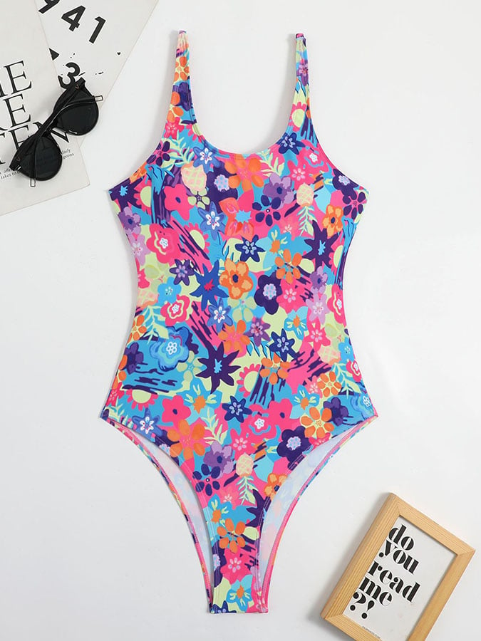 Sexy one-piece printed swimming resort bikini