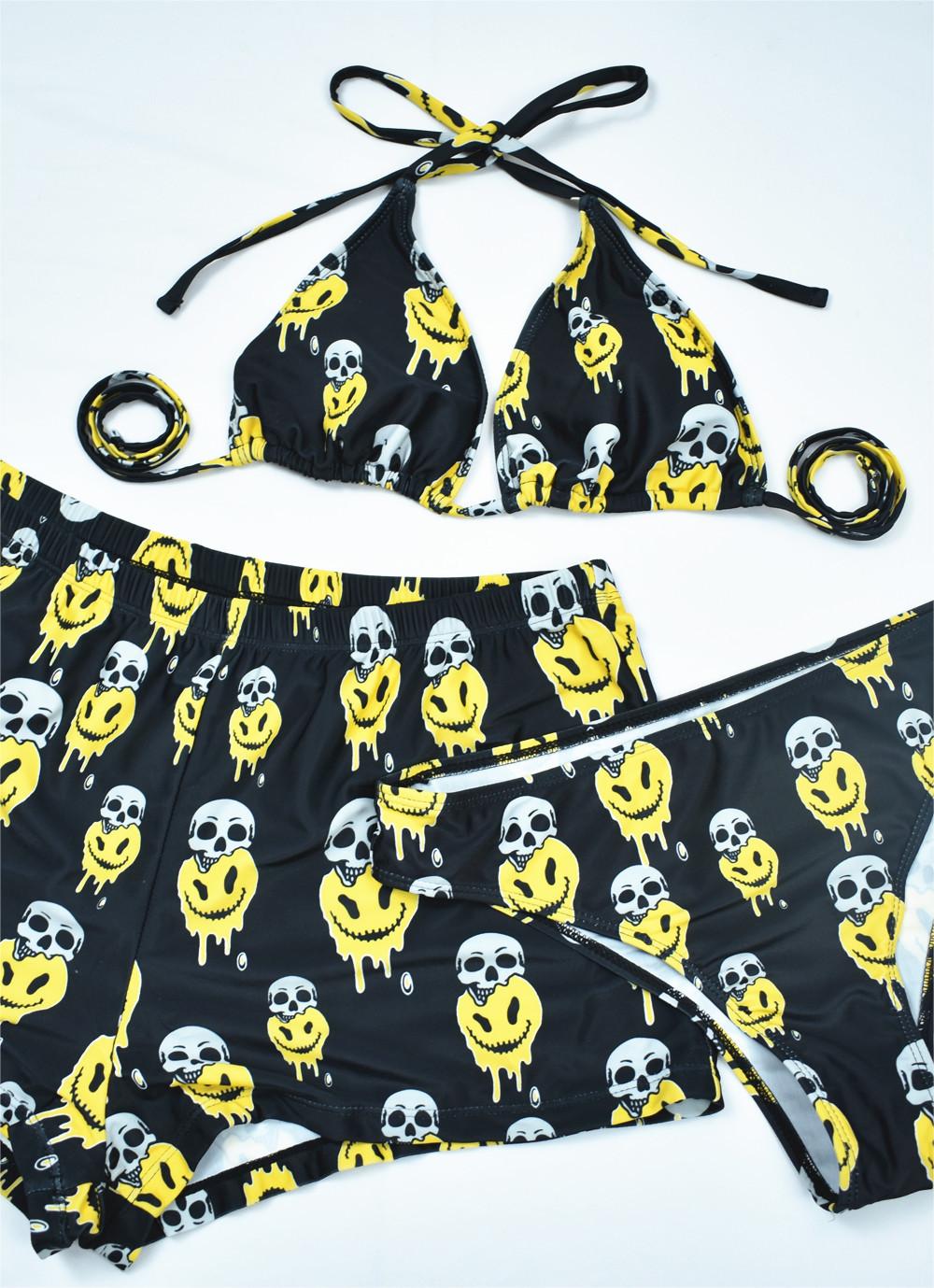 Women's Sexy Printed Three Piece Bikini Set