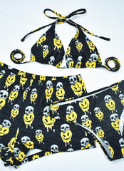 Women's Sexy Printed Three Piece Bikini Set