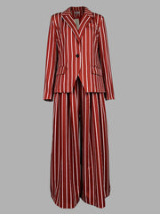Striped Loose Wide Leg Trousers Casual Pants Bottoms