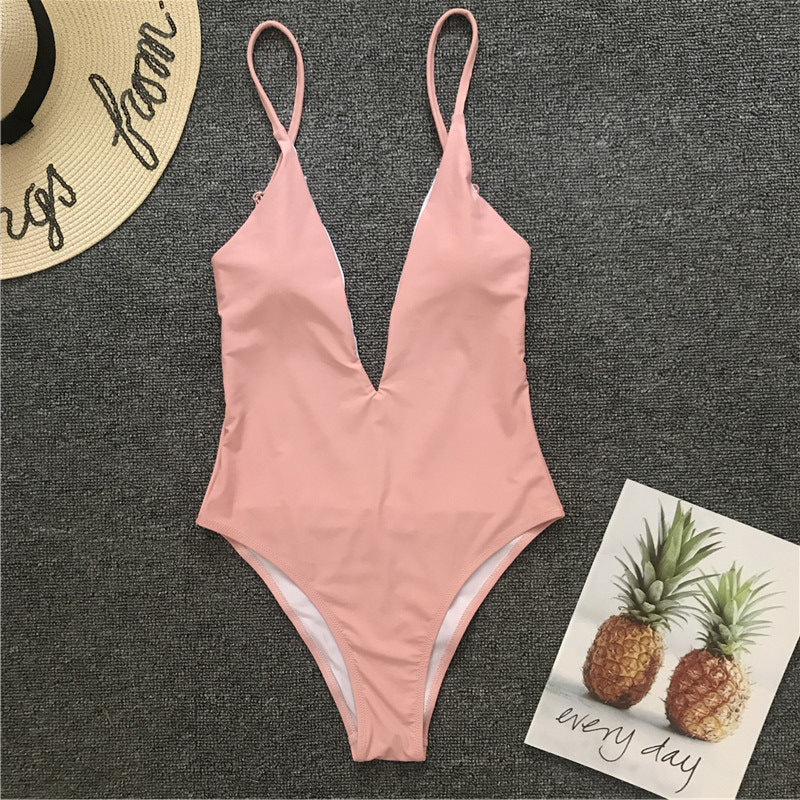 Amara Plunge V-Neck One-Piece Swimsuit