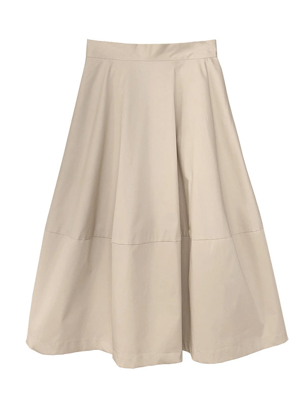Simple A-Line High Waisted Solid Color Skirts Bottoms