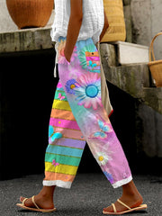 Trendy Color Contrast Casual Trousers
