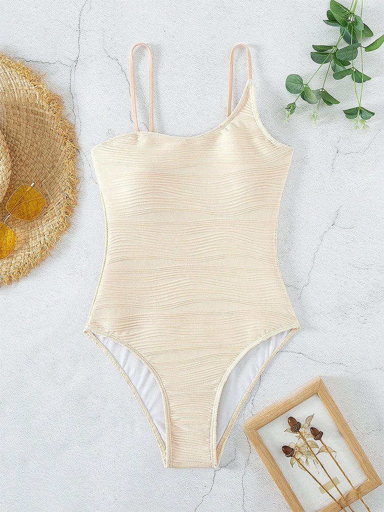 Women's Jacquard Suspender Sexy One-Piece Swimsuit