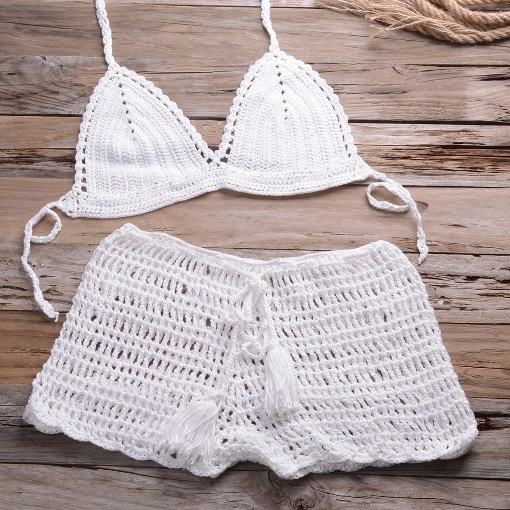 Sexy Hollow Out Cutout Top and Boyshorts Swimsuit