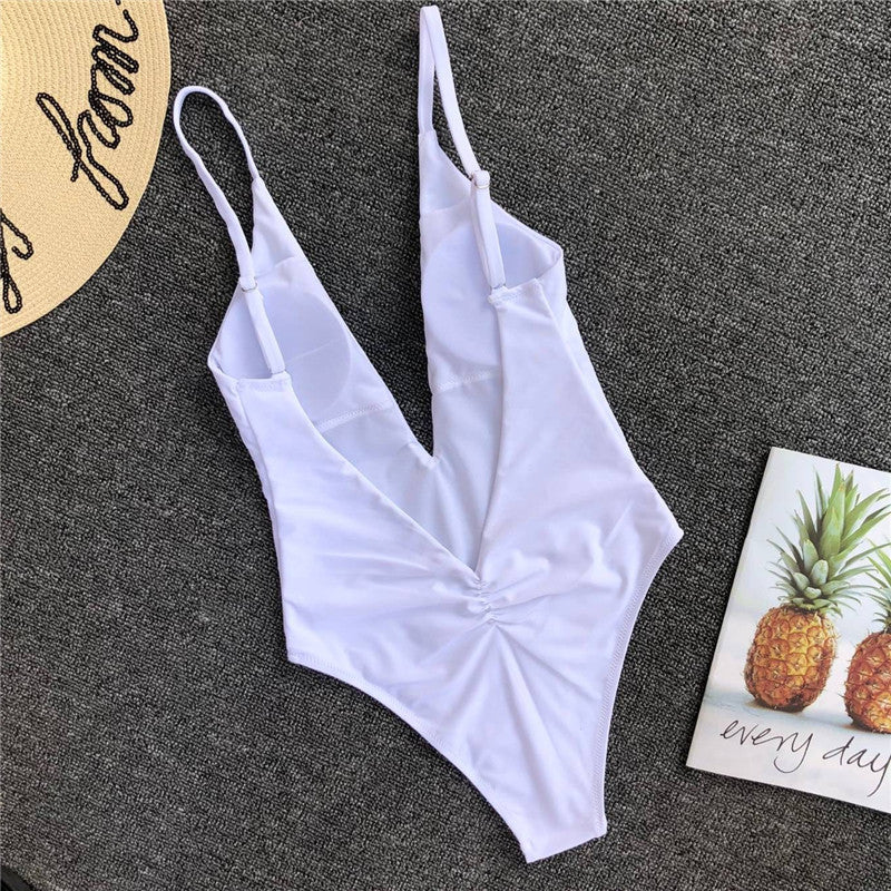 Amara Plunge V-Neck One-Piece Swimsuit