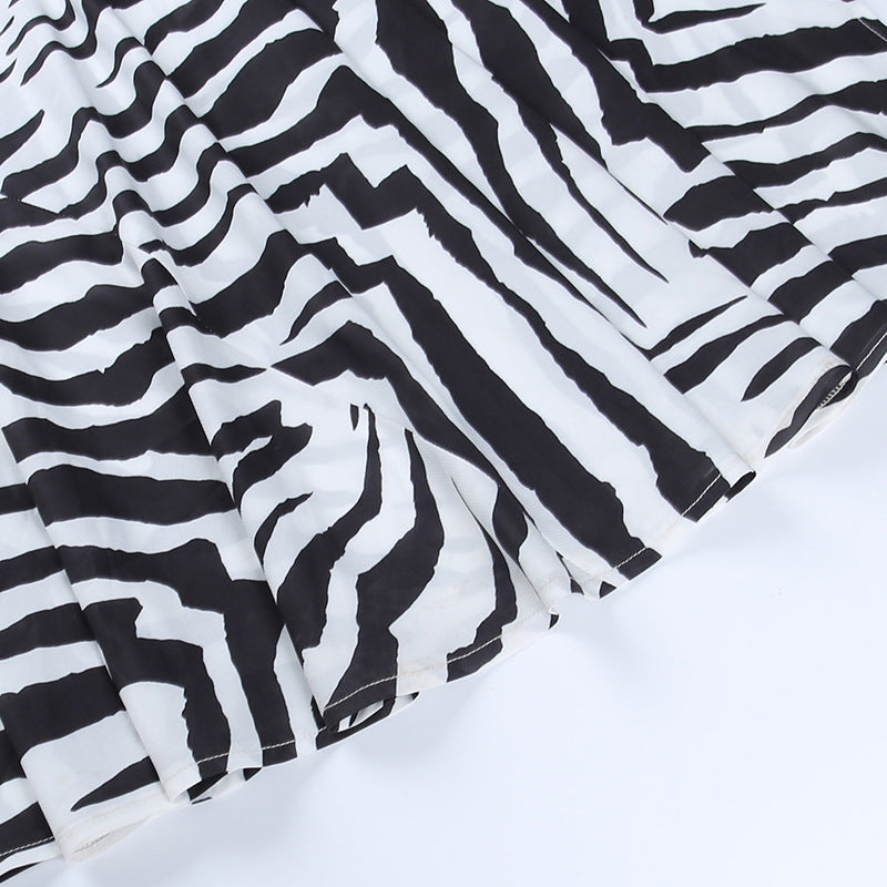 Serengeti Nights Chiffon Zebra Maxi Dress