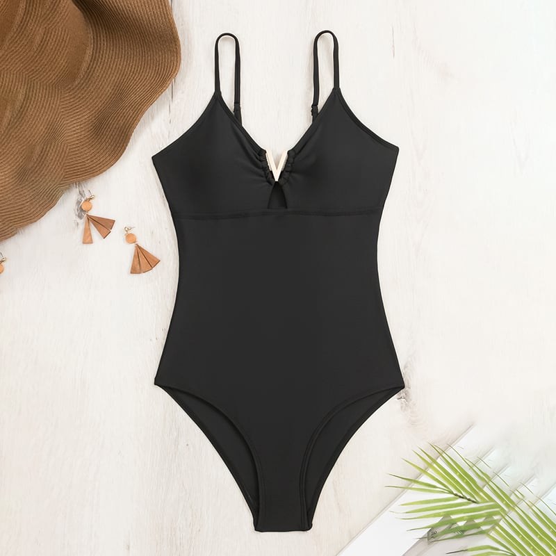 Women's Art Hawaiian Solid Color One Piece Swimsuit